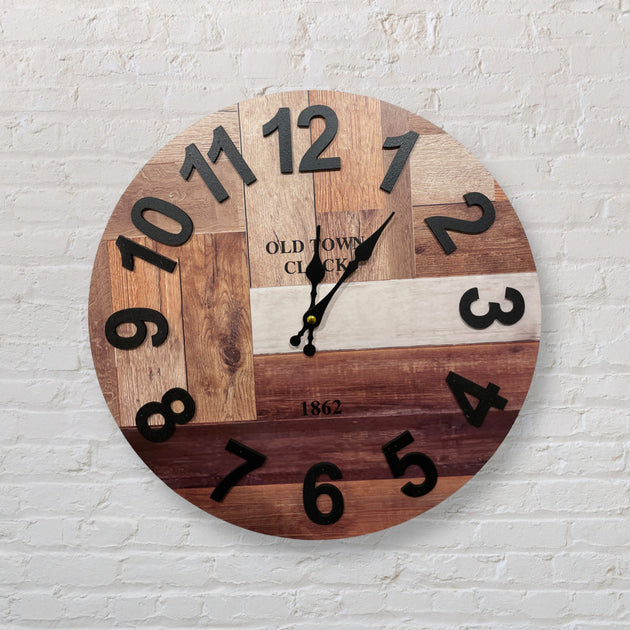 CLASSIC ROULETTE WOODEN DIGITAL WALL CLOCK SUREKH DECOR