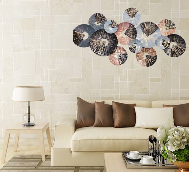 EXTRAORDINARILY DESIGNED MULTICOLORED METAL WALL DÉCOR SUREKH DECOR