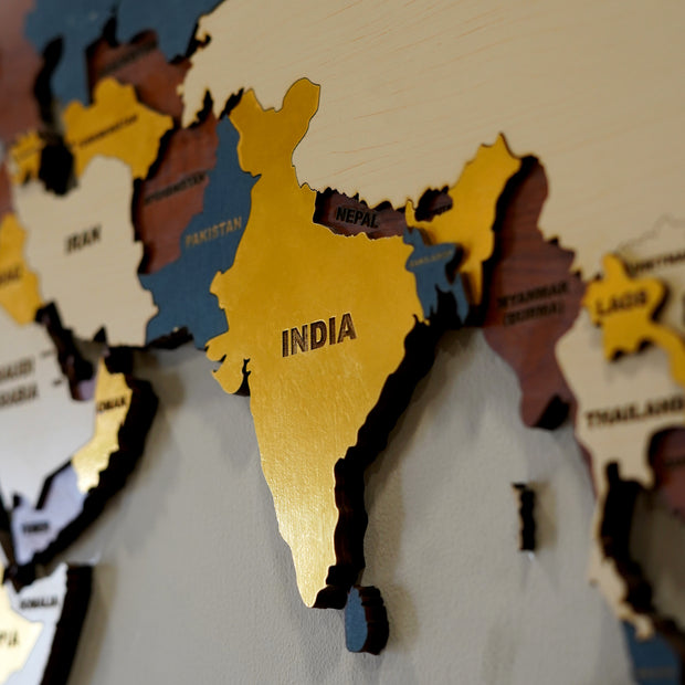 3D Prelam World Map For Wall