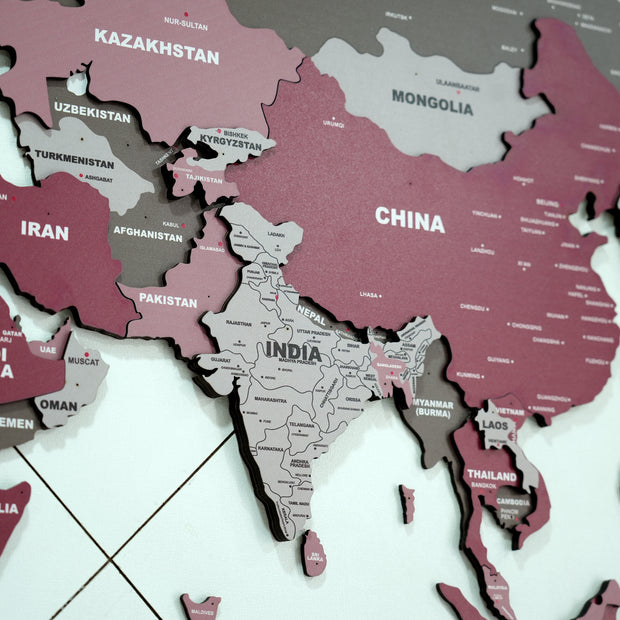 3D Americano World Map For Wall