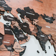 3D Wooden Texture World Map For Wall