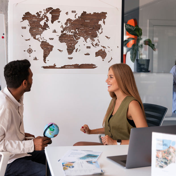 2D Antra Wooden World Map For Wall