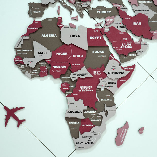 3D Americano World Map For Wall
