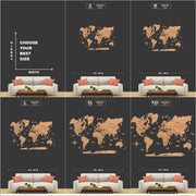 2D Maple Wooden World Map For Wall