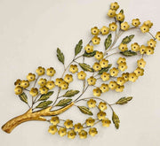 WROUGHT IRON GOLDEN BRANCHED LEAVES WALL ART-1