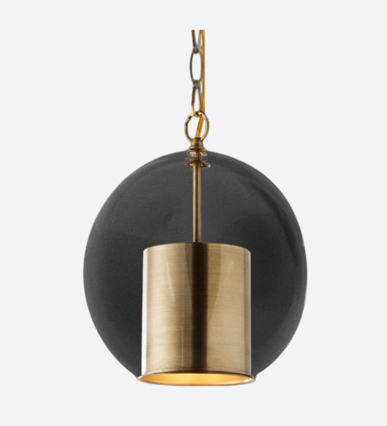 ANCIENT COLUMUNAR GOLDEN HANGING LAMP