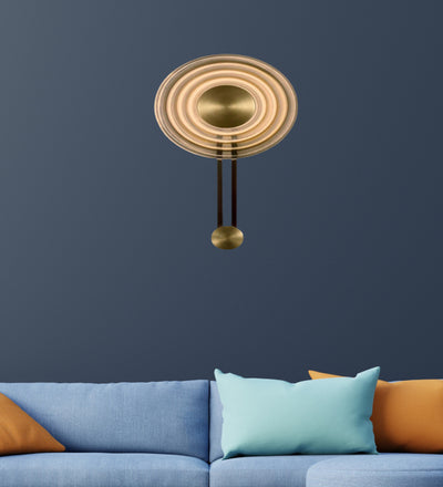 MODERN ELLIPTICAL BLUSHY METALLIC WALL LAMP