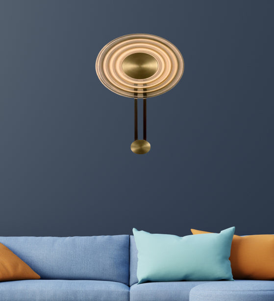 MODERN ELLIPTICAL BLUSHY METALLIC WALL LAMP
