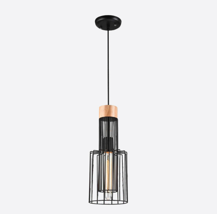 METAL HANGING LIGHT IN BLACK FINISH-3