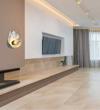 SILVERY METAL CURATED HANDMADE WALL LAMP