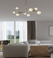 CLUSTER GLOBULAR GOLDEN FINISH CHANDELIER