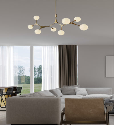CLUSTER GLOBULAR GOLDEN FINISH CHANDELIER