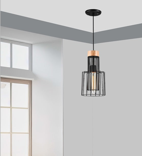 METAL HANGING LIGHT IN BLACK FINISH-3