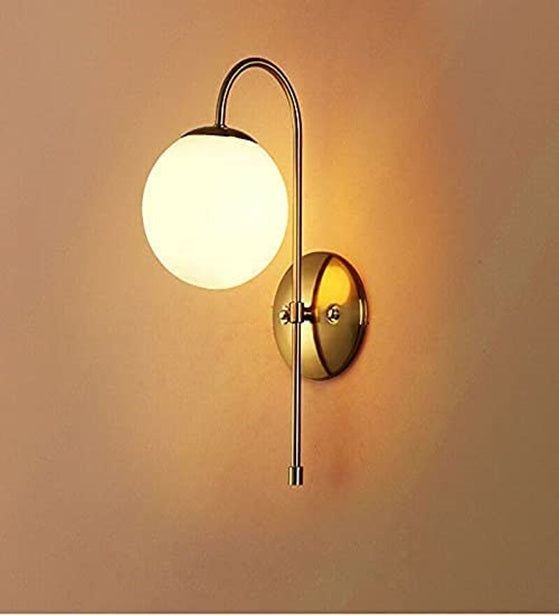 SPLENDID BOWED GOLDEN MODERN GLOBE SHAPE WALL LAMP