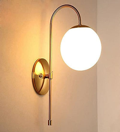 SPLENDID BOWED GOLDEN MODERN GLOBE SHAPE WALL LAMP