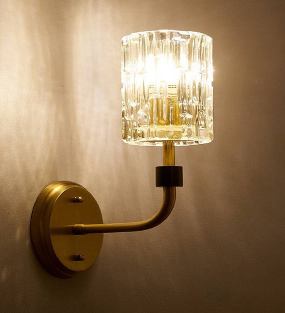 EARTHEN METAL INSPIRATIONAL CRYSTAL WALL LAMP