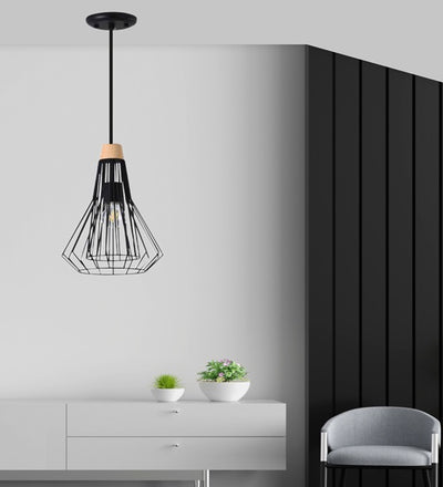 METAL HANGING LIGHT IN BLACK FINISH-2