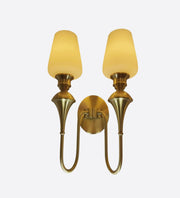 GOLDEN DOUBLE PYRAMID WALL LAMP