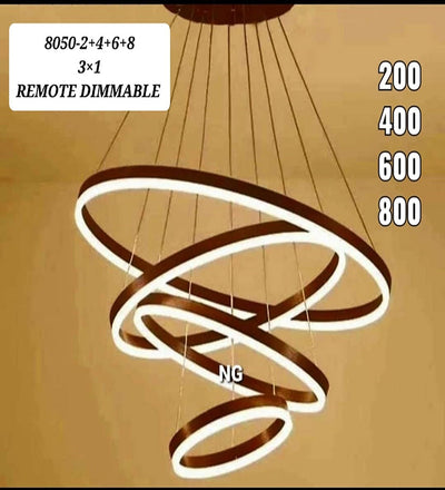 GOLDEN CLUSTER FLORET 4 RINGS MATTE CHANDELIER