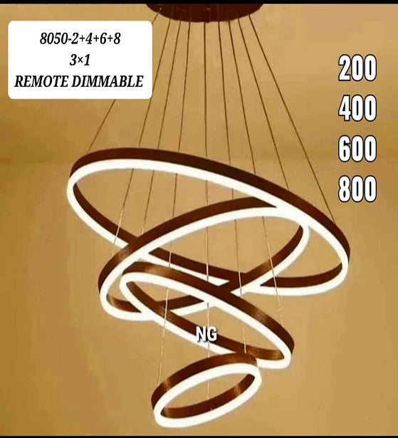 GOLDEN CLUSTER FLORET 4 RINGS MATTE CHANDELIER