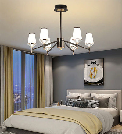 ANTIQUE BLACK LED METAL & ACRYLIC CHANDELIER