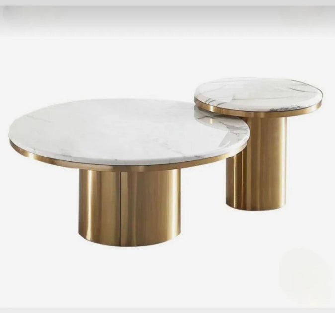 CLASSIC GOLDEN FINISH CENTER TABLES COMBO – SUREKH DECOR