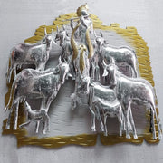 Metal & Wooden Combined Krishna Wall Art With LED LIGHTS