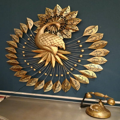 Peacock Metal Wall Art With LED LIGHTS