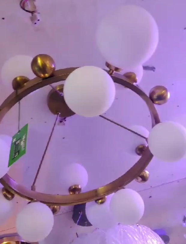 APPEALING GOLDEN 15 BUBBLES CHANDELIER