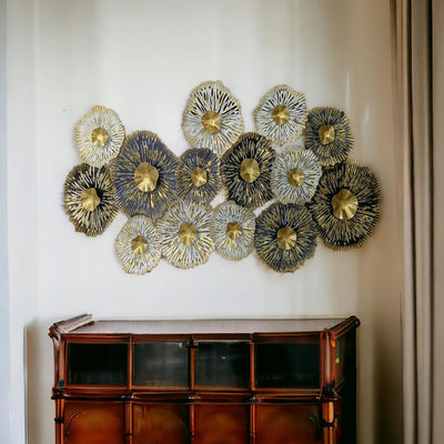 BROWN AND SILVER INCREDIBLY DESIGNED METAL WALL DECOR