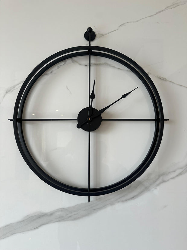 AUSTERE ANTIQUE BLACK WALL CLOCK