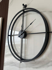 AUSTERE ANTIQUE BLACK WALL CLOCK