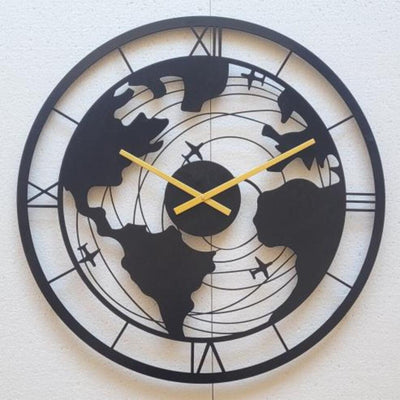 ATLAS CIRCULAR BLACK EXTRAVAGENOUS WALL CLOCK