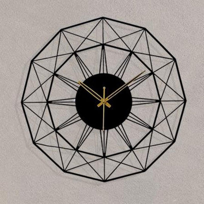 BLACK GEOMETRIC METAL WALL CLOCK