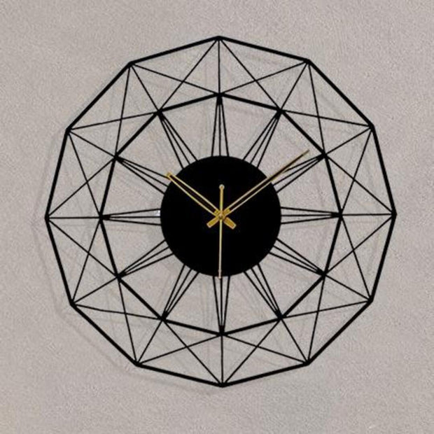 BLACK GEOMETRIC METAL WALL CLOCK