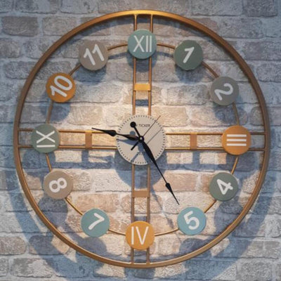 ROMAN BEAUTIFUL METALLIC COPPER FINISH ROUND WALL CLOCK