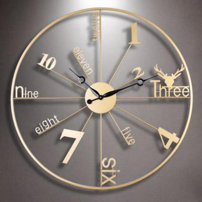 STATUESQUE METAL ANTIQUE WALL CLOCK