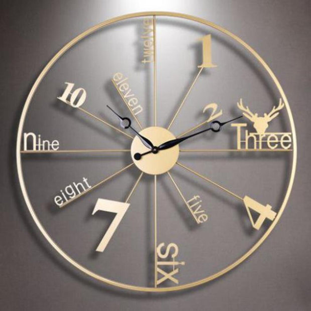 STATUESQUE METAL ANTIQUE WALL CLOCK