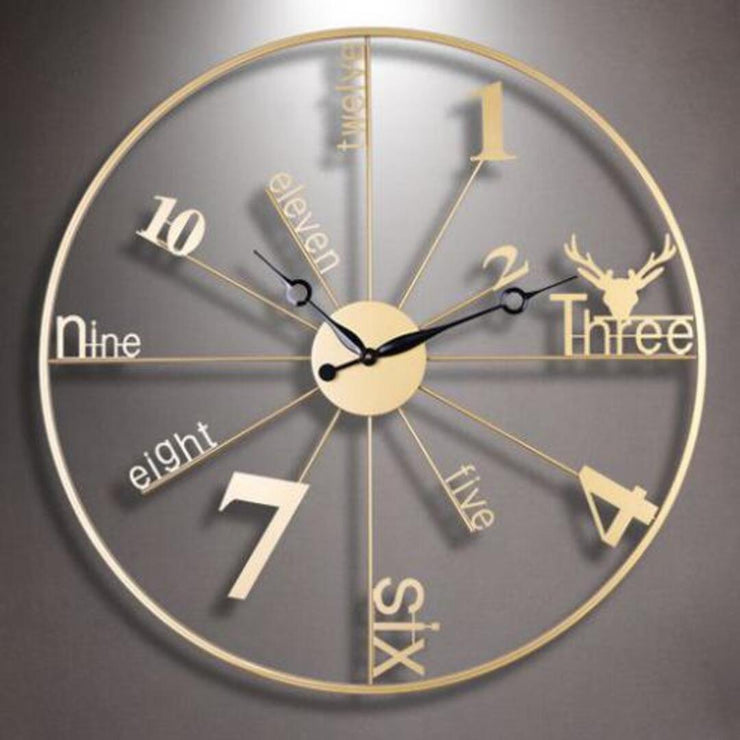 STATUESQUE METAL ANTIQUE WALL CLOCK