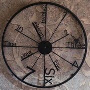 STATUESQUE METAL ANTIQUE WALL CLOCK