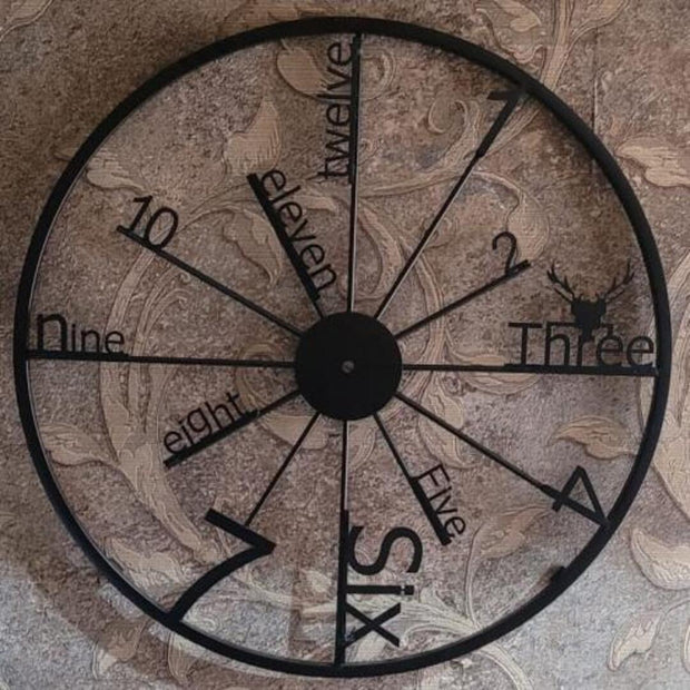 STATUESQUE METAL ANTIQUE WALL CLOCK