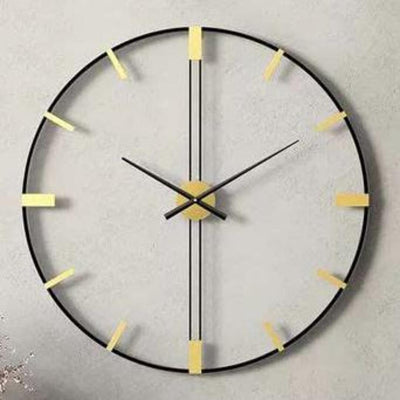VINTAGE BLACK & GOLD ANTIQUE WALL CLOCK