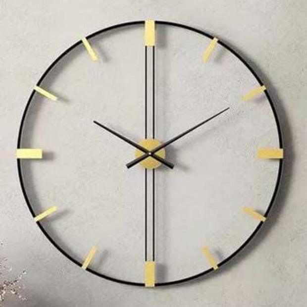 VINTAGE BLACK & GOLD ANTIQUE WALL CLOCK