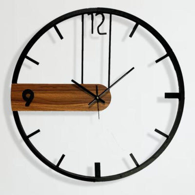 BLACK METAL FINISH 24 INCH ANTIQUE WALL CLOCK