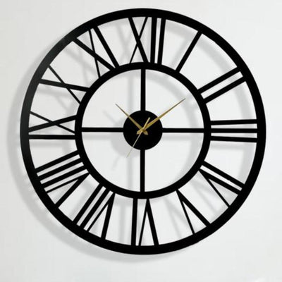 SIMPLE GLAMOUROUS BLACK VINTAGE WALL CLOCK