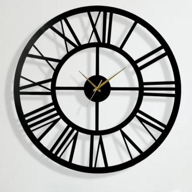 SIMPLE GLAMOUROUS BLACK VINTAGE WALL CLOCK