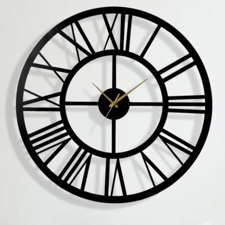 SIMPLE GLAMOUROUS BLACK VINTAGE WALL CLOCK