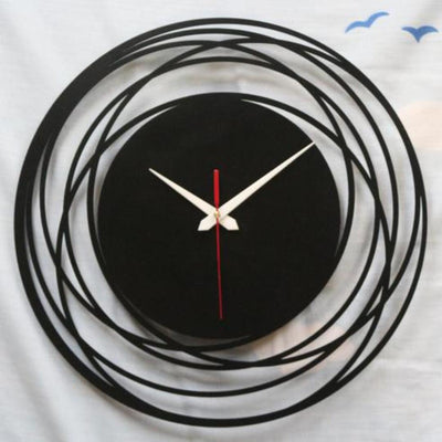 HELENIC MULTICIRCULAR CHARCOAL BLACK CLOCKS