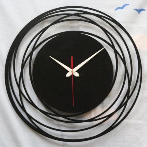 HELENIC MULTICIRCULAR CHARCOAL BLACK CLOCKS