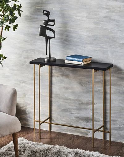 Modern Luxury Console Table With Black Marble Top